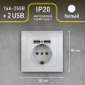 1-410-01 Intro Розетка+USB, IP20, СУ, Plano, белый
