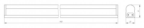 Линейный светодиодный светильник ЭРА LLED-01-16W-4000-W 16Вт 4000K L1174мм с выключателем