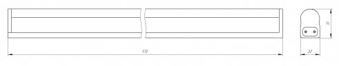 Линейный светодиодный светильник ЭРА LLED-01-08W-6500-W 8Вт 6500K L574мм с выключателем