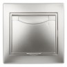1-203-03 Intro Розетка 2P+E Schuko с крышкой, 16А-250В, IP20, СУ, Plano, алюминий