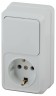 2-705-01 Intro Блок розетка+выкл. верт. 10А-250В, IP20, ОУ, Quadro, белый