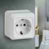2Э-202-01 Intro Розетка 2P+E Schuko, 16А-250В, ОУ, б.м.п., Quadro, белый