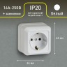 2Э-202-01 Intro Розетка 2P+E Schuko, 16А-250В, ОУ, б.м.п., Quadro, белый
