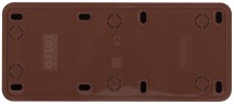 Розетка Intro Quadro 2-205-10 без заземления трехместная 3х2P, 16А-250В, IP20, ОУ, венге