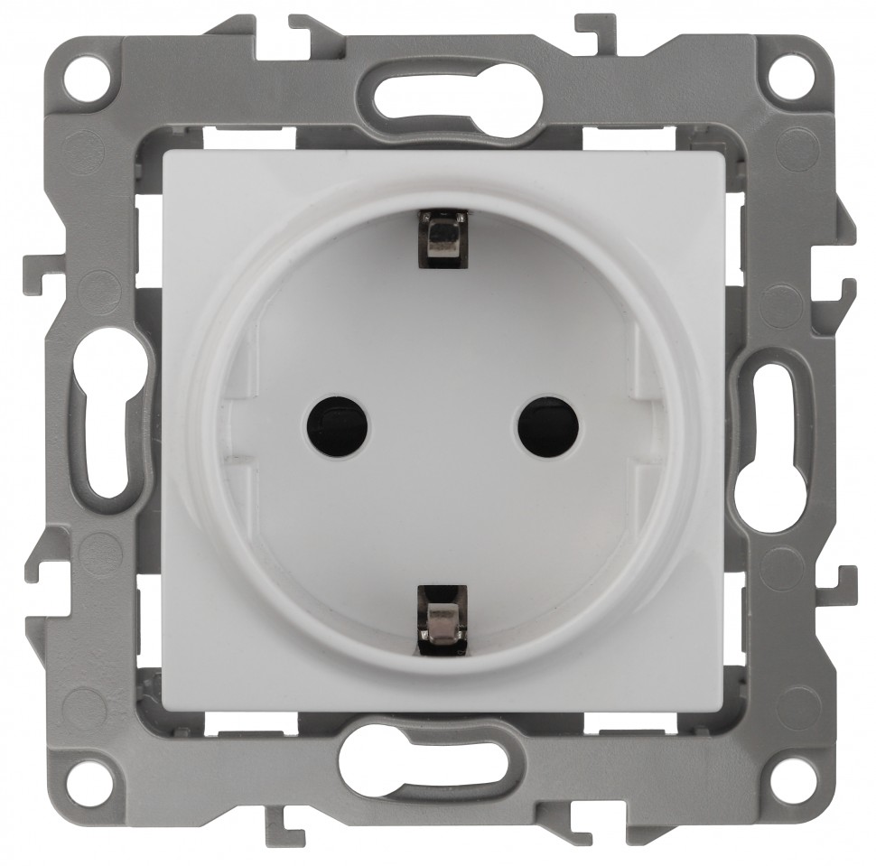12-2111-01 ЭРА Розетка 2P+E Schuko, 16A-250В, IP20, винт, Эра12, белый