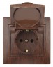 1-203-10 Intro Розетка 2P+E Schuko с крышкой, 16А-250В, IP20, СУ, Plano, венге