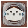 1-203-10 Intro Розетка 2P+E Schuko с крышкой, 16А-250В, IP20, СУ, Plano, венге