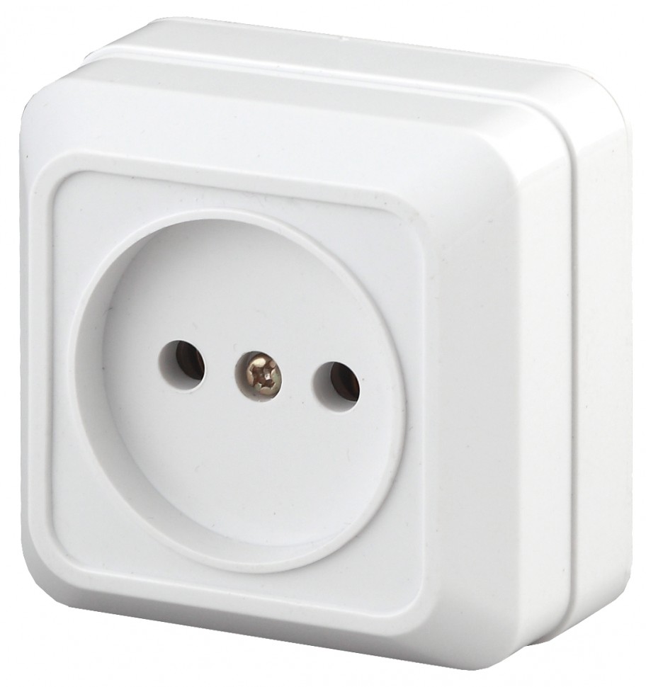 2Э-201-01 Intro Розетка 2P, 16А-250В, ОУ, б.м.п., Quadro, белый