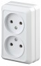 2Э-203-01 Intro Розетка 2х2P, 16А-250В, ОУ, б.м.п., Quadro, белый