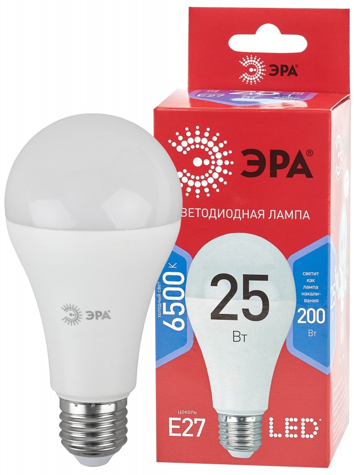 Лампочка светодиодная ЭРА RED LINE LED A65-25W-865-E27 R Е27 / E27 25 Вт груша холодный дневной свет