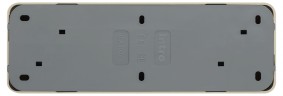 Розетка Intro Quadro 2-207-02 без заземления четырехместная 4х2P, 16А-250В, IP20, ОУ, слоновая кость