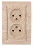 1-204-11 Intro Розетка 2х2P, 16А-250В, IP20, СУ, Plano, сосна