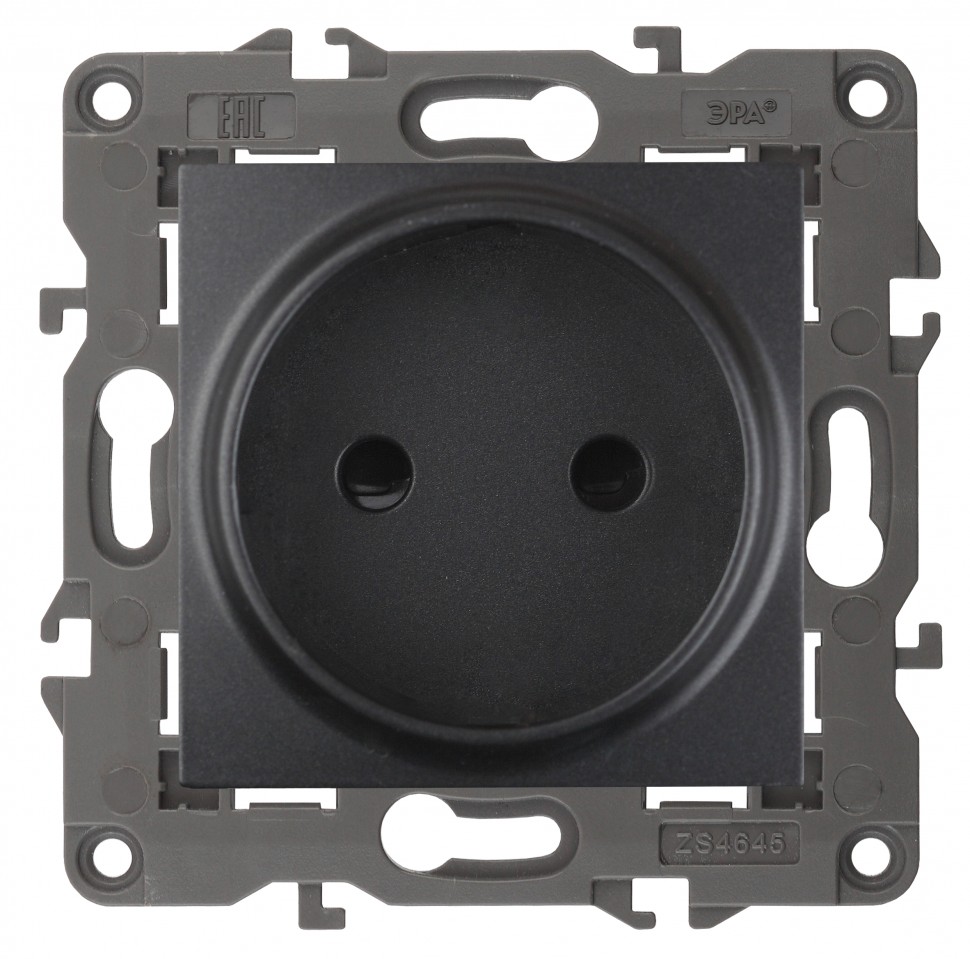 14-2105-05 ЭРА Розетка 2P, 16A-250В, IP20, Эра Elegance, антрацит