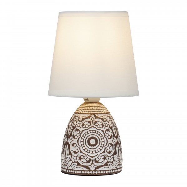 Настольная лампа Rivoli Debora D7045-501 1 * Е14 40 Вт керамика коричневая с абажуром