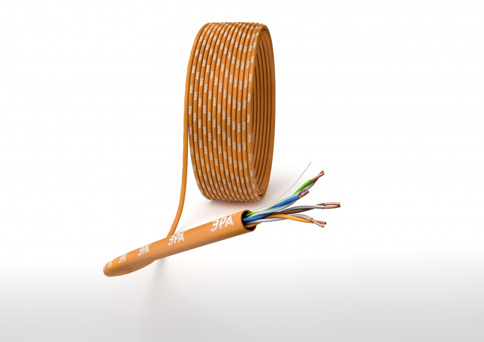 Кабель витая пара ЭРА U/UTP 4x2x24 AWG Cat5e CU нг(А) HF 305м