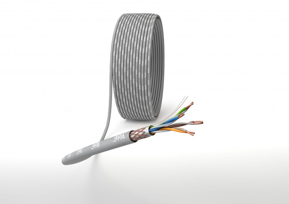 Кабель витая пара ЭРА SF/UTP Cat5e 4x2x24 AWG CU PVC 305 м