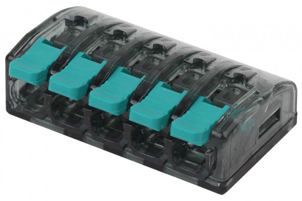 Клемма ЭРА компактная серия 415 с рычагом 5 отверстия 0.5-4 мм2 упаковка 2 шт.