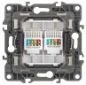 12-3108-12 ЭРА Розетка информационная двойная 2XRJ45, IP20, Эра12, графит