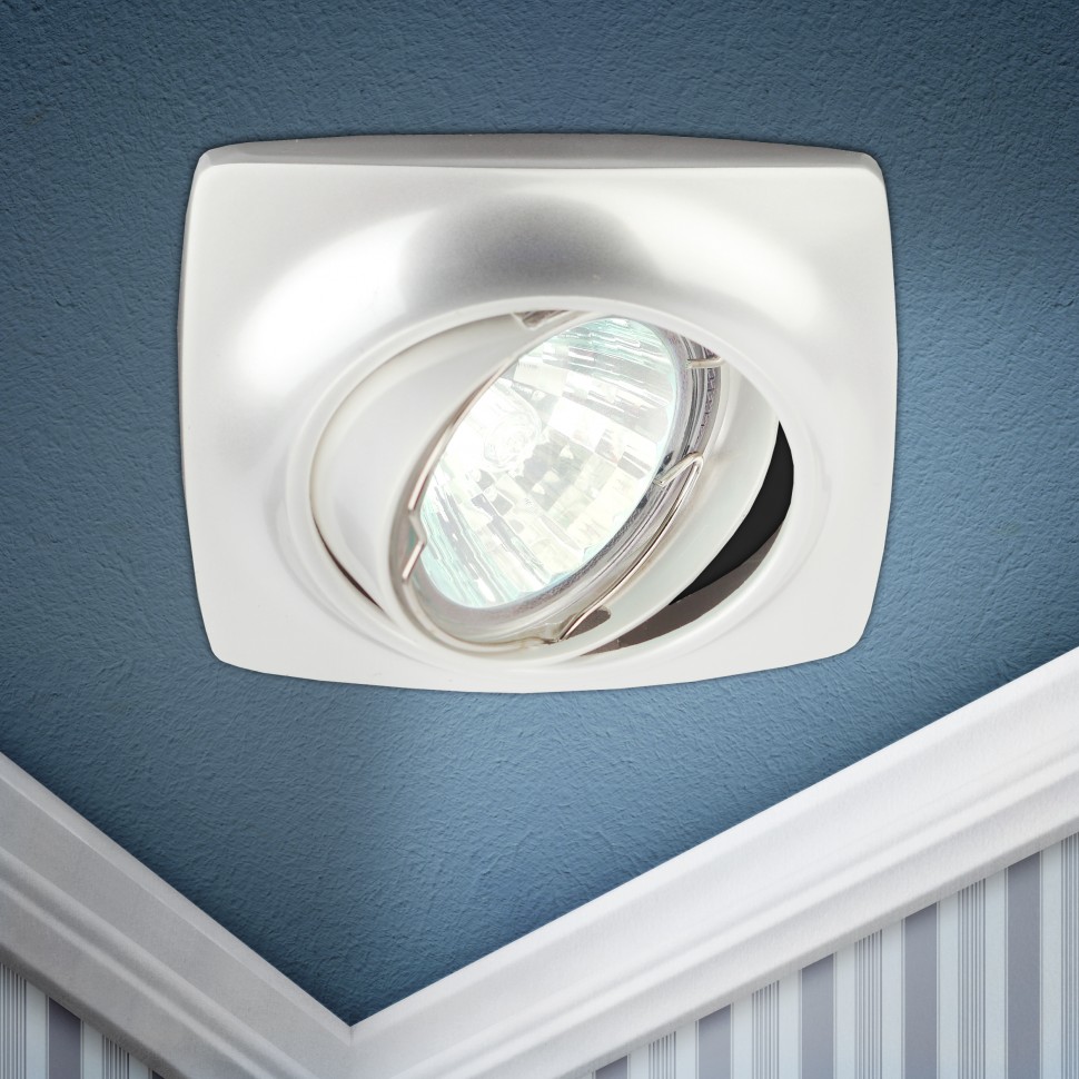 KL63A PS Светильник ЭРА литой пов. MR16,12V/220V, 50W перламутровое серебро