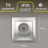 Розетка Intro Plano 1-301-03 TV одиночная, IP20, СУ, алюминий