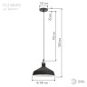 Светильник подвесной (подвес) ЭРА PL2 BK/RC металл, E27, max 60W, высота плафона 200мм, подвеса 780мм, черный/медь