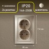 1-205-04 Intro Розетка 2X2P+E Schuko, 16А-250В, IP20, СУ, Plano, шампань