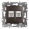 12-3108-13 ЭРА Розетка информационная двойная 2XRJ45, IP20, Эра12, бронза