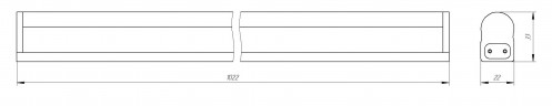Линейный светодиодный светильник ЭРА LLED-01-14W-6500-W 14Вт 6500K L1024 с выключателем