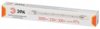 Лампочка галогенная ЭРА J118-300W-R7s-230V R7s 300Вт трубка теплый белый свет