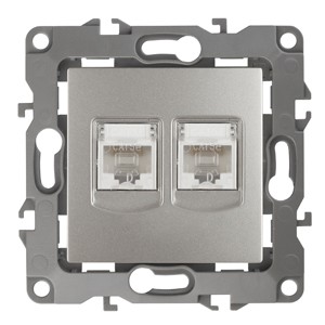 12-3108-15 ЭРА Розетка информационная двойная 2XRJ45, IP20, Эра12, перламутр