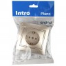 Розетка Intro Plano 1-201-04 без заземления 2P, 16А-250В, IP20, СУ, шампань