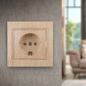 1-206-11 Intro Розетка 2P+E Schuko со шторками, 16А-250В, IP20, СУ, Plano, сосна
