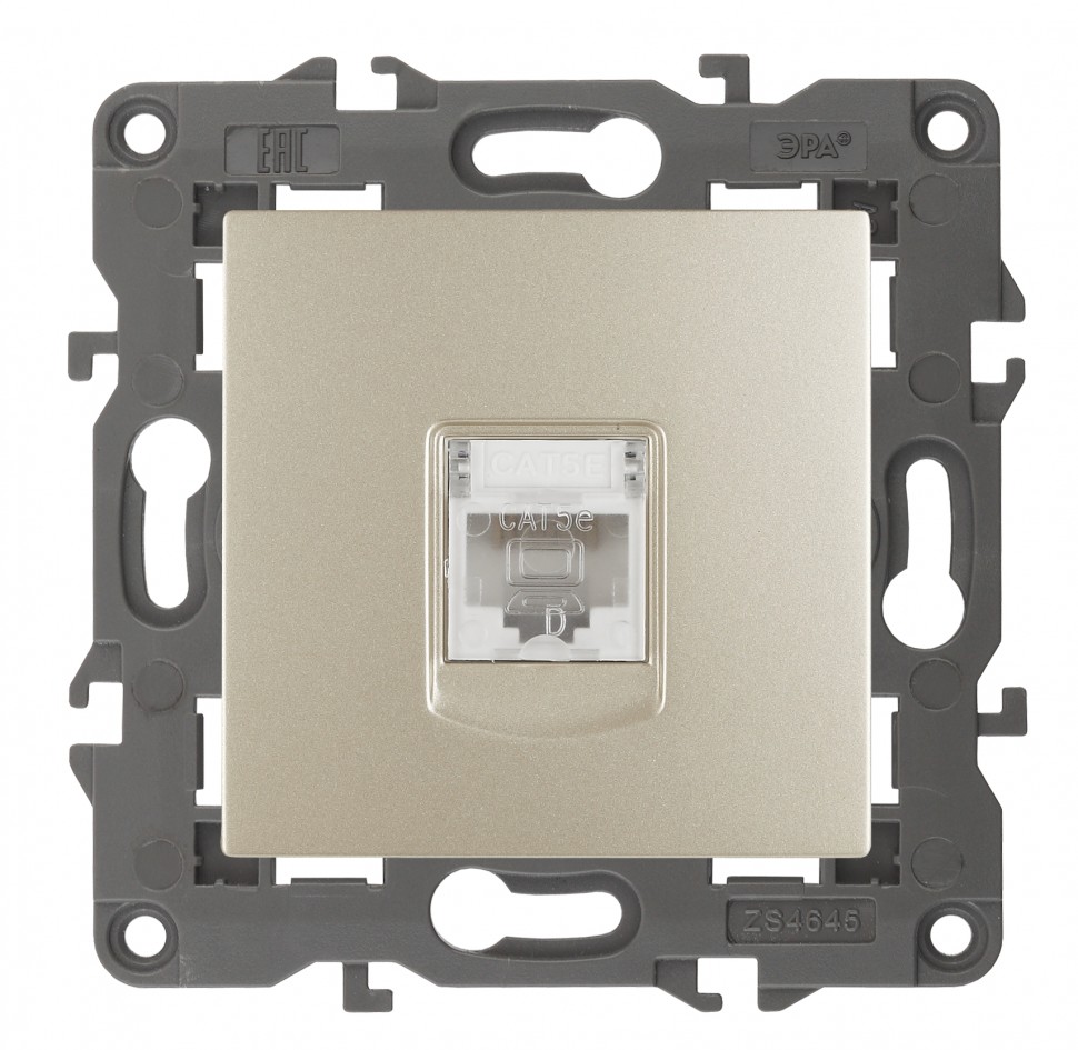 14-3107-04 ЭРА Розетка RJ45, IP20, шампань